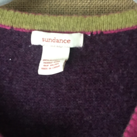 Sundance button down sweater in purple with pink and lime - Picture 5 of 5